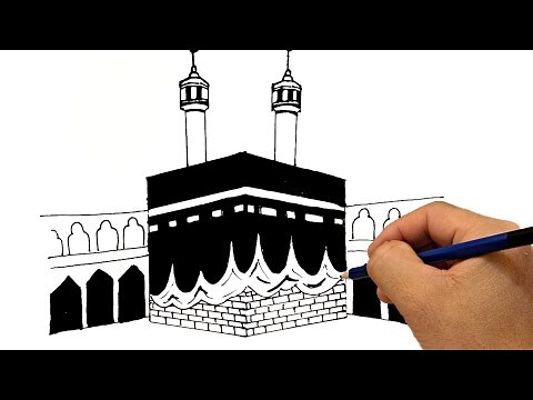 how to draw Kaaba easy step by step || Makkah drawing 🕋 Beginners