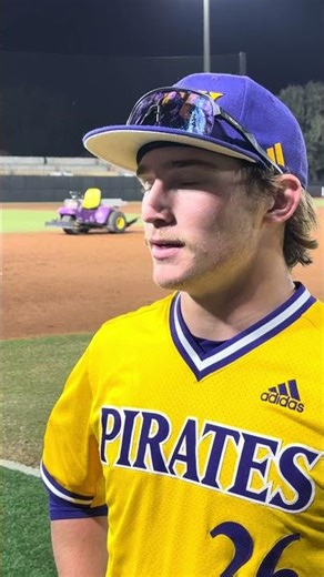 “Just had to #flush the first #game.” #ECU #Baseball 3B Braden Burress on the Pirates #rebounding