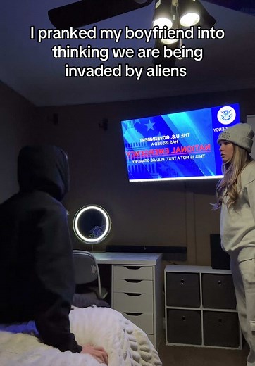 Alien Invasion Prank on Boyfriend | Emergency Alert Prank