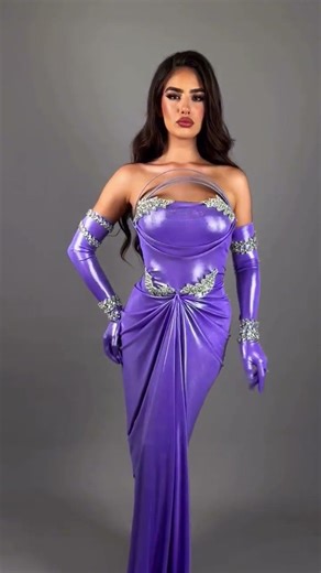 To order this purple dress DM reineecouture A sculpted satin gown in a rich violet tone, designed