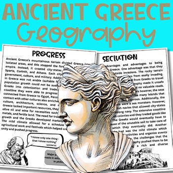 Ancient Greece Geography Map Activity Reading Passages Middle School History