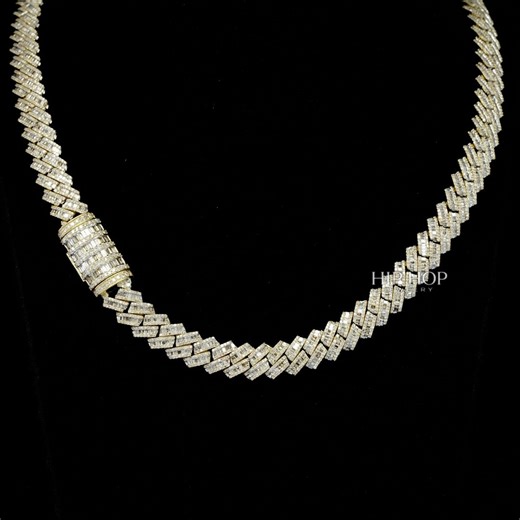 Miami Cuban Link Chain Moissanite 925 Sterling Silver Prong Set Iced Out Necklace VVS1 Hip Hop Jewelry for Men - Etsy