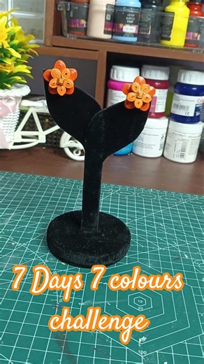 🧡 Quilling earrings challenge - DAY - 2 🧡