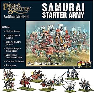 Wargames Delivered - Warlord Games Pike & Shotte - Samurai Starter Army. 28mm Base Revolutionary Miniature Military Soldiers for Miniature War Game, and Model War