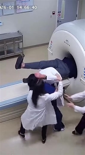 Shocking MRI Machine Accident Caught on Hospital CCTV