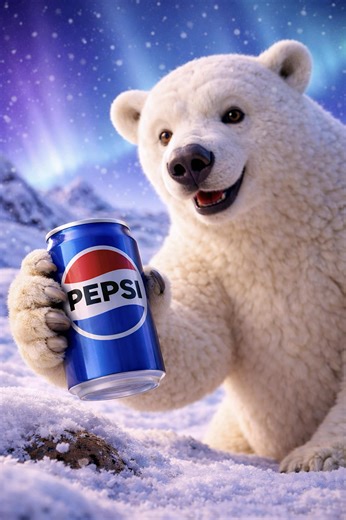 At the edge of the world ❄️ A claymation moment in the Arctic. Snow falls. Lights move. He finds a Pepsi. 🥤✨ No rush. Just chill. ❄️ #jingle #pepsi #claymation #StopMotion #WhimsicalArt
