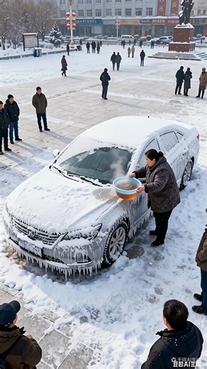 Dad's snow car 😂 #Catsoftiktok #CatLovers #cat #cute #FunnyCats #catcartoon #fyp