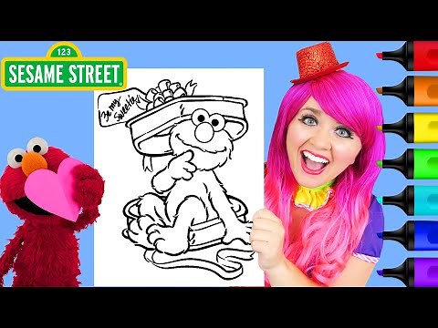 Coloring Elmo Valentine's Day | Markers