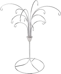 Bard's 12 Arm Silver Ornament Stand, Tree, 11.5" H x 10" W x 10" D