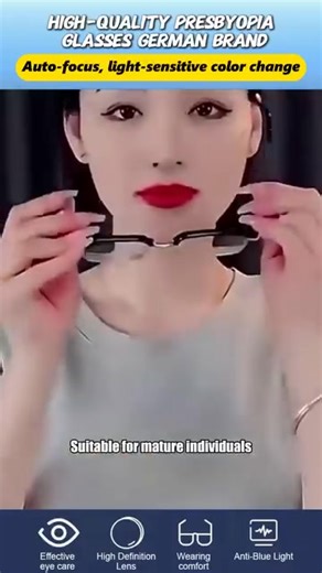 👍 These glasses feature autofocus and seamless adjustment within a 100-700 degree range, easily accommodating both nearsightedness and farsightedness. ✨ The lenses automatically adjust their color according to changes in light to ensure optimal clarity. ✅ High-quality lenses block blue light, effectively relieving eye strain and helping to prevent vision loss. ✅ Weighing only 17 grams, they are lightweight, comfortable, and suitable for all-day wear. Cash on delivery, buy one get one free, 7-da