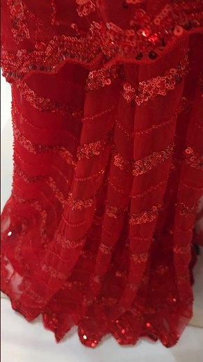 SKU: ARNG-4165 "The Lightning Red" Premium Designer Saree||Net||Sequins|Beads #fancysarees