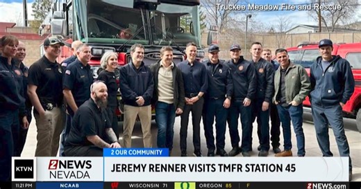 Actor Jeremy Renner visits local fire station