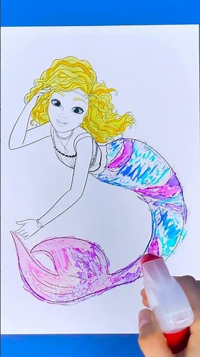 MAGIC ART HACK! 🎨💦 Water & Markers Trick #shorts | Mermaid Magic