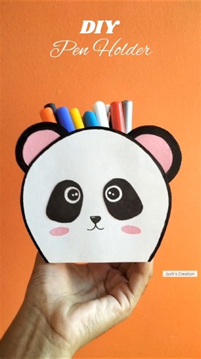 Cute Pen Holder making ideas 🌸🐼 #shorts #penholder #diy