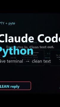 Drive Claude Code from Python, over a PTY #shorts