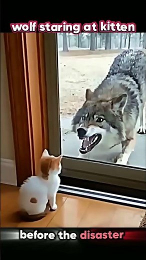 wolf vs cat 😱🥶#catpower 🤯 #animals ✅💥 #shortvideo