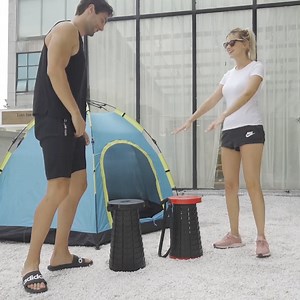 Watch Portable telescopic camping stool with rotating cushion on Amazon Live