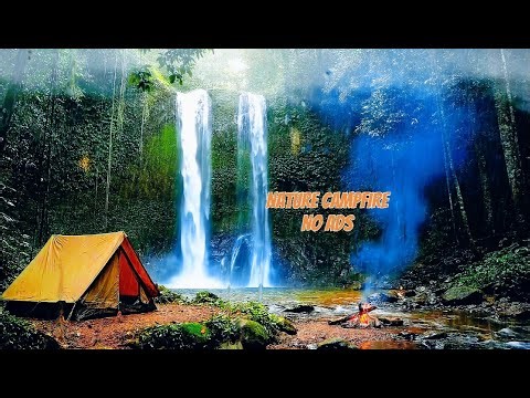 Waterfall Gentle Stream Sound in forest Waterfall Sounds, Flowing Water, White Noise for Sleep.LIVE