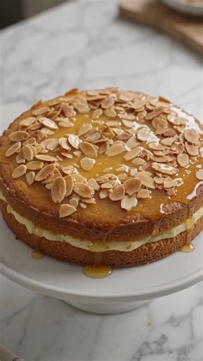 German Bee Sting Cake Recipe | Bienenstich with Honey Almond Topping