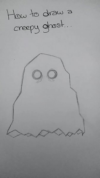 Creepy Ghost Drawing Tutorial in Black and White