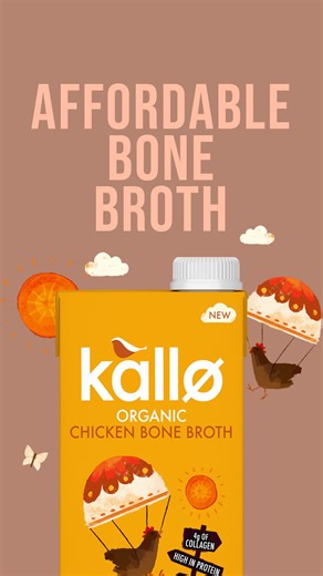 Tiny Tums Recipes on Instagram: "Kallo Organic Broth is a great affordable supermarket option to incorporate bone broth into your meals! Made with organic ingredients and in a convenient container with a lid to use as and when you need from the fridge. Just £2 on offer at the moment in Waitrose or usually just £3 at full price. For more healthy swaps like this one click the link in our bio and download the app to access our supermarket food database ⬆️ ⭐️"