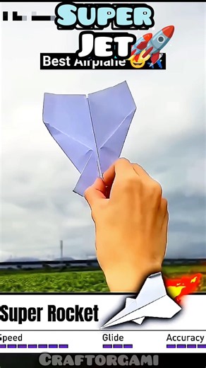 How to Make Paper Aeroplane ✈️ with Craft Paper || Easy Paper Airplane 😲 #short #craft #diy #short