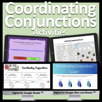 Coordinating Conjunctions Worksheets Compound Sentences Review Activities