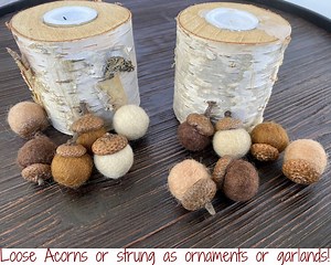 Customizable Brown Wool Acorns - Thanksgiving Decor - Needle Felted Acorn Ornaments - Neutral Fall Acorn Garlands - Rustic Fall Accent Decor - Etsy
