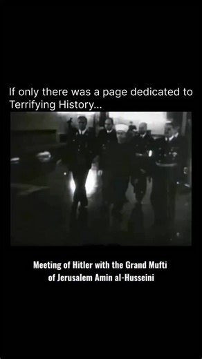 Terrifying on Instagram: "In late November 1941, a significant political meeting occurred in Berlin between Adolf Hitler and Hajj Amin al-Husseini, the exiled Grand Mufti of Jerusalem. Al-Husseini, a prominent Arab nationalist leader, had fled the British Mandate for Palestine and sought Axis support to oppose British colonial rule and Zionist settlement. The meeting, held on November 28, was largely symbolic, with no formal treaty signed. Al-Husseini expressed his opposition to British and Fren