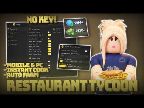 *NEW* Restaurant Tycoon 3 Script NO KEY ( PASTEBIN ) - Instant Cook, Auto Farm, Auto Restock & More.