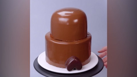 Satisfying Cake Video Featuring Molded Chocolate Treats