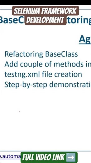 Selenium framework development step by step