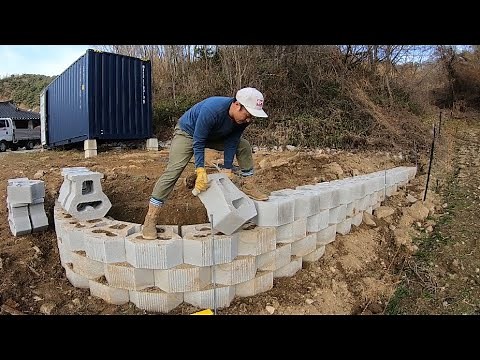 [귀농귀촌] 텃밭 축대쌓기 I 보강토블럭, 옹벽블럭, 셀프, 직장인 주말 귀촌