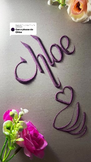 Replying to @ੈ✩‧₊˚ℭ𝔥𝔩𝔬 ੈ✩‧₊˚ Chloe name in sand 🌹 #fyp #art #sandart #calligraphy