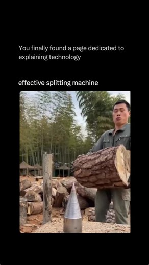 Technology Explained ⚙️ on Instagram: "Follow @explaining.tech to learn everything about technology one post at a time 🧠⚙️ The effective splitting machine, whether it’s for logging or industrial processes, is a brilliant study in converting controlled force into massive, localized stress concentration. The core of its effectiveness lies in the hydraulic ram. This system uses fluid dynamics (oil) and a pump to generate immense, slow-motion power. Instead of relying on explosive speed, the hydrau