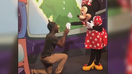 Minnie Mouse accepts lovestruck fan's marriage proposal in viral video