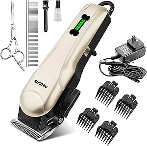 Quiet Dog Grooming Clippers - 2000mAh Long-lasting Dog Clippers for Grooming,Waterproof Rechargeable Cordless Clippers for Dogs Grooming,Adjustable Safe and Easy to Clean Home Pet Grooming Tool