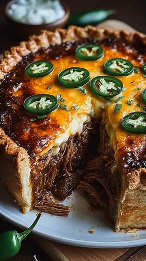 Turn your leftover brisket into a bold, cheesy, and crave-worthy comfort dish! This Spicy Jalapeño and Cheese Beef Pie combines smoky beef, gooey melted cheese, and a little jalapeño heat, all wrapped in a perfectly golden crust. Ideal for cozy dinners or weekend gatherings! What You'll Need 2 cups leftover brisket, shredded ½ cup diced jalapeños (fresh or pickled) 1 cup shredded cheddar cheese ½ cup cream cheese, softened 1 tablespoon olive oil ½ onion, chopped 1 garlic clove, minced ½ teaspoon