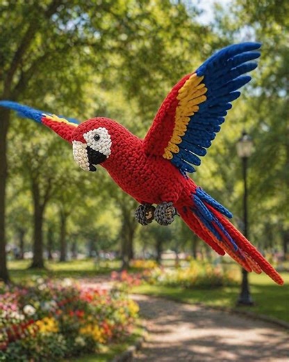 Realistic Crochet Macaw Parrot Pattern PDF,