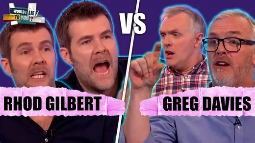 944K views · 8.1K reactions | Two Welsh comedy giants. One panel show. Zero filter. 壘 In this laugh-out-loud compilation, Greg Davies and Rhod Gilbert go head-to-head with their most outrageous stories, brutal roasts, and unstoppable back-and-forths on Would I Lie to You? Featuring inimitable host Rob Brydon with lightning-quick team captains David Mitchell and Lee Mack. | Would I Lie To You? | Facebook