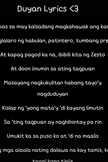 Duyan Lyrics #lyrics #lyricsvideo #fyp #duyan #rap