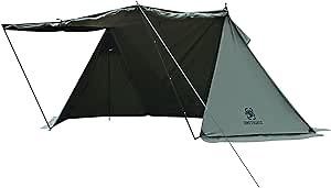 ROC Shield Canvas Hot Tent, Fire-Retardant Bushcraft Shelter with Tent Poles/Rain Cap