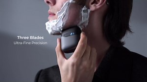 Electric Foil Shaver for Men, Compact Waterproof Rechargeable Razor with 3 Floating Blades, IPX7 Wet/Dry Use, USB Type-C Charging, Portable Travel Electric Shaver