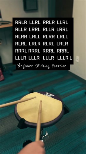 Beginner Sticking Exercise! #drumming #fyp #snaredrum #percussion #paradiddles #rudiments #practicepad #vicfirth #drumline