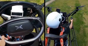 Watch XPeng's latest video of an AeroHT eVTOL that you drive like a flying car