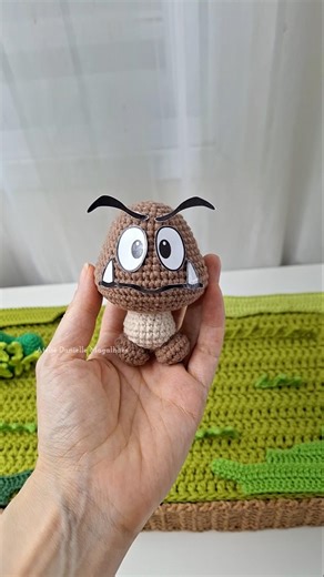 Goomba from Super Mario Amigurumi Crochet Pattern #goombaamigurumi