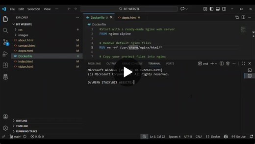 #staticwebsite #docker #nginx #webdevelopment #devops #bit #studentproject #learning | Manju Sri Devaraj