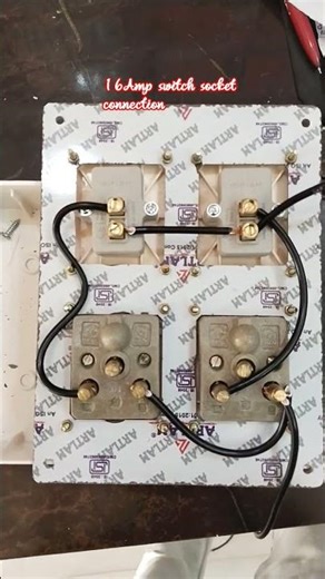 16amp switch socket connection #electrical #minivlog #new#electrician #shortvideo#youtubeshorts#home