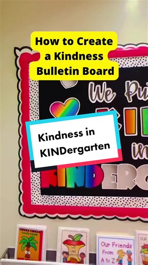 We Put the Kind in KINDergarten is one of my favorite boards to display in the classroom all year long. Learn more about this lesson and snag a free kindness crown when you join the free resources library! #tiktokteacher #teachersoftiktok #teachertok #kindness #bekind