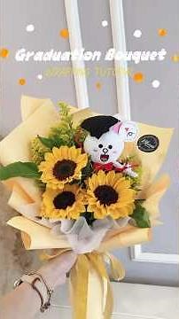 How to make a graduation bouquet | Graduation Bouquet Wrapping Tutorial | 花束包装 | 花藝教學